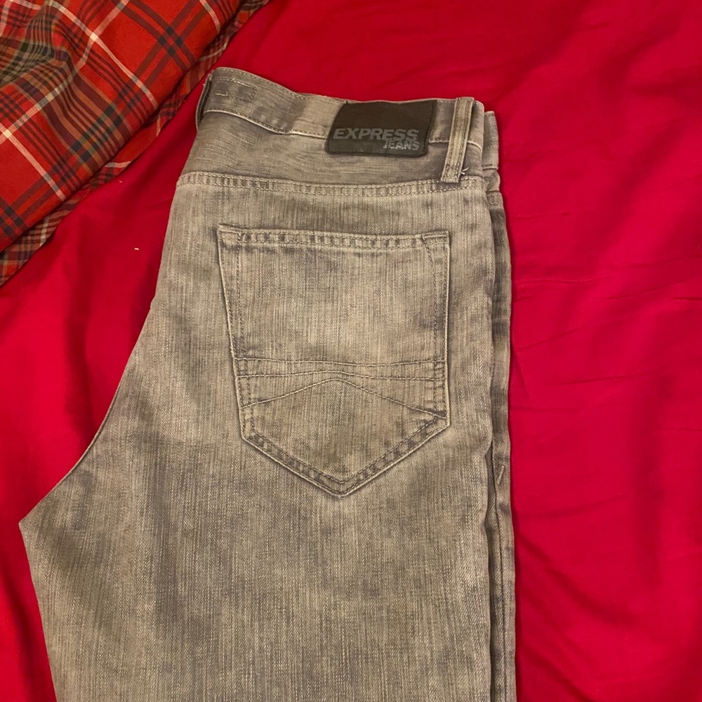 Express Gray Slim Rocco Jeans
